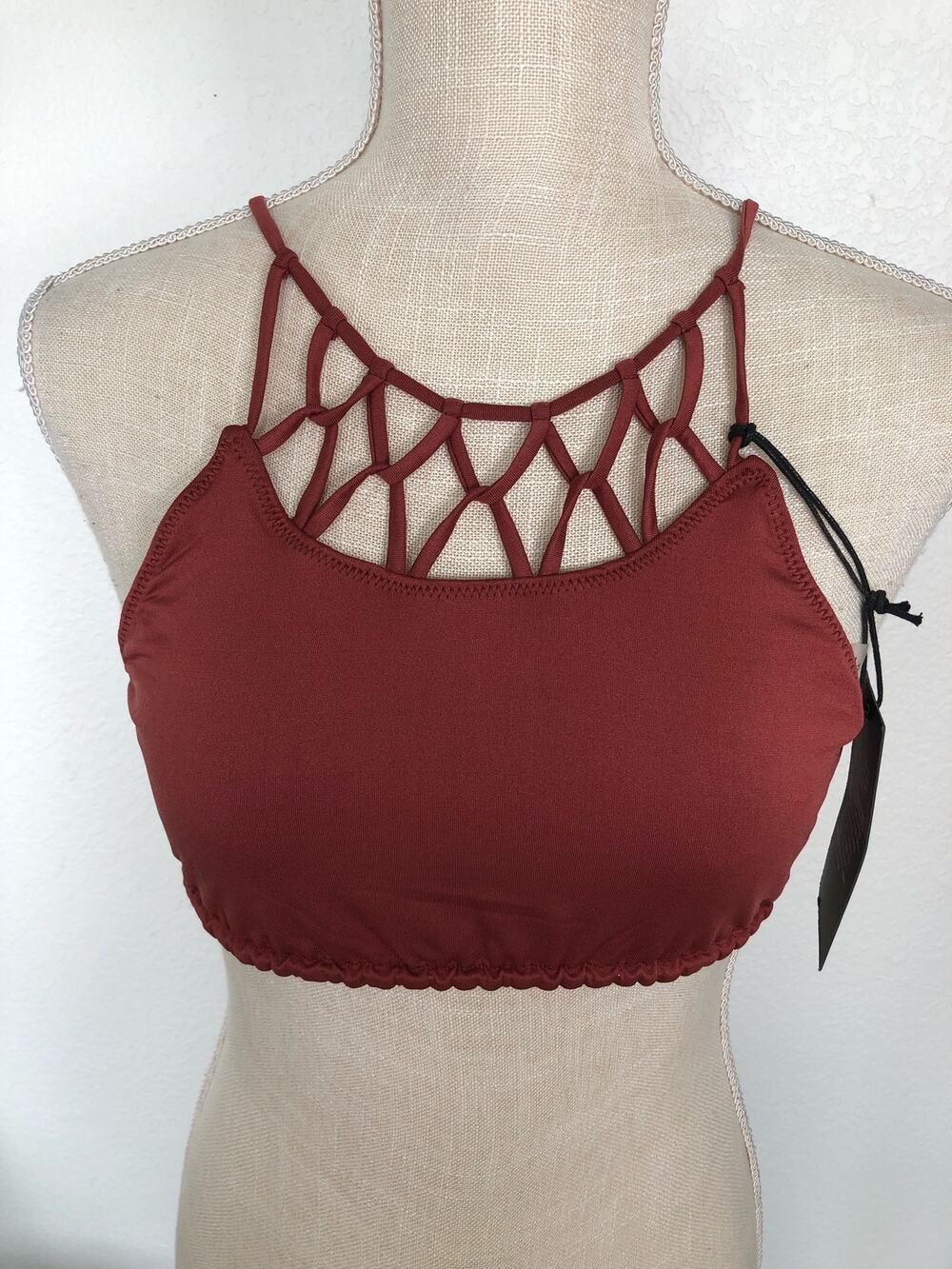 Chaser Rust Red Looped Bikini Top -M